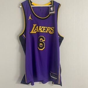 Lebron James Purple Lakers Basketball Jersey